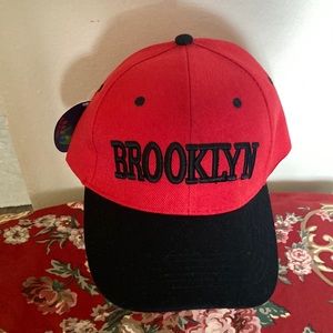NWT BROOKLYN Ball Cap Red & Black Unisex